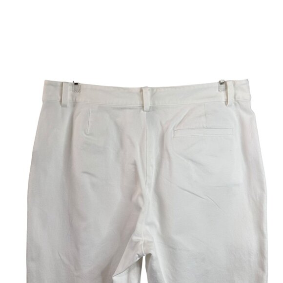 Ralph Lauren White Straight Leg Pants Size 6 | Classic Cotton Stretch Trousers - Picture 4 of 6